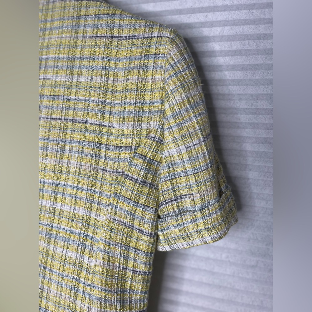 Maison d’Amelie Tweed Plaid Double Breasted Short Sleeve Blazer Size XS Academia - Picture 8 of 10